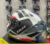 SWAY SW 865 EVOQUE White Black Red Full Face - 4