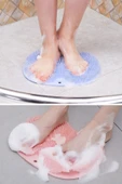 Slikon Duş Kesesi Duvara Vantuzlu 2 Adet Banyo Pedi El Ayak Vücut Silikon Banyo Duş Lifi Vantuzlu - 3
