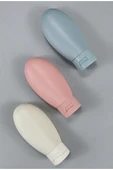 3'lü Doldurulabilir Çantalı Seyahat Tipi Şişe Seti Boş Şişe Çantalı 3 Adet Boş Krem Şişesi 60 ML - 2