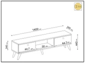 140 Cm Ela Beyaz Tv Ünitesi - 4