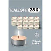 Tealight Mum 25 Adet - Kokusuz Dekoratif Mum - 1