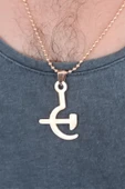 Rose Renk Metal Orak ve Balta Figürlü Erkek Kolye - TJ-ERK349 - 2