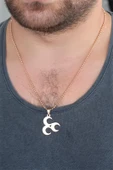 Rose Renk Metal 3 Hilal Figürlü Erkek Kolye - TJ-ERK356 - 1
