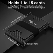 Valkyrie Akıllı Mekanizmalı Karbon Fiber Kasa RFID Korumalı Cüzdan Kredi Kartlık 15 Kart Kapasiteli Kartlık Karbon - 4