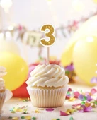 3 Üç Yaş Doğum Günü Süsü Çıkartmaları SİMLİ 15 ADET PARTİ MALZEMELERİ - 4