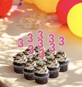 3 Üç Yaş Doğum Günü Süsü Çıkartmaları SİMLİ 15 ADET PARTİ MALZEMELERİ - 7