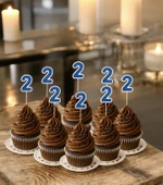 2 İki Yaş Doğum Günü Süsü Çıkartmaları SİMLİ 15 ADET PARTİ MALZEMELERİ - 7