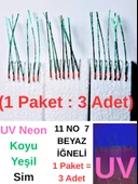 Eagenset Çapari, İstavrit Çaparisi, Ultraviyole Uv Neon Seçenekli 11 No Beyaz 7 İğneli, 3lü Paket thumbnail 1