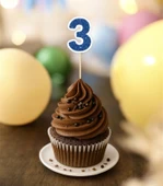 3 Üç Yaş Doğum Günü Süsü Çıkartmaları SİMLİ 15 ADET PARTİ MALZEMELERİ - 2