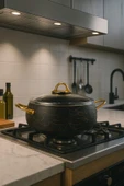 YUNUSOĞLU HOME 28 cm Basık Güveç Tencere 3.5 Litre, Gold Kulplu, 4 mm Granit Kaplama, Yanmaz Yapışmaz - 1