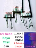 Eagenset Çapari, İstavrit Çaparisi, Ultraviyole Uv Neon Seçenekli 11 No Beyaz 7 İğneli, 3lü Paket thumbnail 5