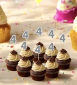 4 Dört Yaş Doğum Günü Süsü Çıkartmaları SİMLİ 15 ADET PARTİ MALZEMELERİ - 5