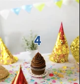 4 Dört Yaş Doğum Günü Süsü Çıkartmaları SİMLİ 15 ADET PARTİ MALZEMELERİ - 8