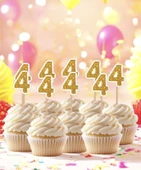 4 Dört Yaş Doğum Günü Süsü Çıkartmaları SİMLİ 15 ADET PARTİ MALZEMELERİ - 1