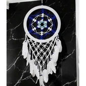 Nazar Boncuğu Renklerinde Yıldız Motifli Büyük Boy Düş Kapanı Duvar Dekoru - 1