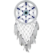 Nazar Boncuğu Renklerinde Yıldız Motifli Büyük Boy Düş Kapanı Duvar Dekoru - 4