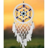 Nazar Boncuğu Renklerinde Yıldız Motifli Büyük Boy Düş Kapanı Duvar Dekoru - 5