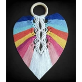 Yedi Çakra Renklerinde Yaprak Makrome Duvar Dekoru - 3