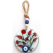 Lale Çiçeği Desenli Füzyon Cam Duvar Dekoru - 1