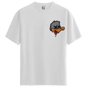 Drip Duck - %100 Pamuklu Kadın Beyaz Tişört - Premium Quality - 1