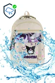 İlkokul Kız Çocuk Çantası 3'lü Set Kuromi Benzeri 42*30 Cm Beslenme Çantası Kalem Kutusu Ortopedik - 4