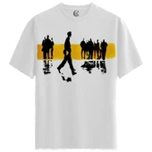 Walk Alone - %100 Pamuklu Erkek Beyaz Tişört - Premium Quality - 1