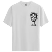 Sketchy Mind - %100 Pamuklu Erkek Beyaz Tişört - Premium Quality thumbnail 1