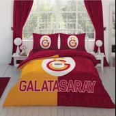 Taç Lisanslı Galatasaray Parçalı Logo Çift Kişilik Nevresim Takımı - 1