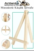 Mini Şövale 20x20 cm Tuval 3 ml Akrilik Boya 12 Renk ve Fırça 2 Adet 20x20 Mini Tuval Masaüstü Küçük Şövale Boyama Seti - 8