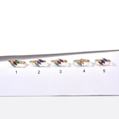 14 Ayar Altın Kaplama Markiz Renkli Taşlı Yüzük - RS00105 - 3