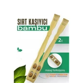 Masajlı Sırt Kaşıma Aparatı - Bambu Sırt Kaşıyıcı 2 li set - 1