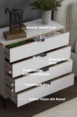 SARMOBİ Arden 4 Çekmeceli Şifonyer - 8