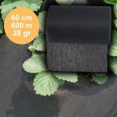 60cmX600M SİYAH TEKSTİL MULCH SİYAH AGRİL 28 GR TARIMSAL OT ÖRTÜSÜ ISI DON PERDESİ KARPUZ ÇİLEK ÖRTÜSÜ, SERA TOPRAK ÖRTÜSÜ thumbnail 1