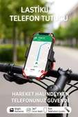 Lastikli 360° Dönebilen Bisiklet Telefon Tutucu – Tüm Modellerle Uyumlu, Gidon Montajlı - 1