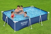 Bestway® 56411 Steel Pro® Dikdörtgen Yerüstü Prefabrik Havuz Seti 3,00 m x 2,01 m x 66 - 1