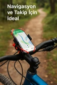 Lastikli 360° Dönebilen Bisiklet Telefon Tutucu – Tüm Modellerle Uyumlu, Gidon Montajlı - 3