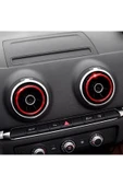 YıldızTuning Audi A3 Q2 Klima Halkası Kırmızı Renk 4 Adet 2013-2017 - 1