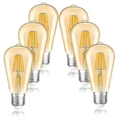 6 Adet 4 Watt Amber Işık Kaliteli Rustik Ampul, 300 Lümen, 4 Watt 25000K Amber Işık Led Rustik Ampul - 5