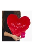 Seni Seviyorum Kalp Yastık Sevgiliye Kalpli Peluş Yastık - 1
