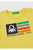 Erkek Çocuk Sarı Benetton Logo Baskılı T-Shirt - 3