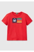 Erkek Çocuk Sarı Benetton Logo Baskılı T-Shirt - 7