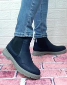 Voyager 5416 Lacivert Fermuarsız Hakiki Deri Ortapedik Erkek Bot thumbnail 1