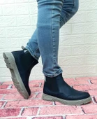 Voyager 5416 Lacivert Fermuarsız Hakiki Deri Ortapedik Erkek Bot thumbnail 2