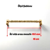 Burma Gold Altın Metal Kulp 160 mm Mobilya Çekmece Mutfak Dolabı Dolap Modern Kapak Kulbu Kulpları - 3