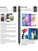 Bix SP02B Bluetooth Dokunmatik Kalem Stylus Pen Manyetik Çekim Destekli, Avuç İçi Reddetme Özellikli iPad Kalemi 2018-2022 için iPad Android Uyumlu Universal Yazı ve Çizim Kalemi Siyah - 3