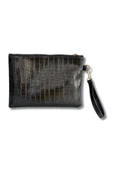 Vip Home Concept Kadın Siyah Kroko Desenli El Askılı Portföy Clutch Çanta Vip Home Bags - 1