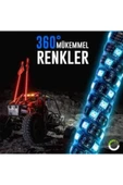 ASTRALED 1 Adet UTV ATV LED Kırbaç Spiral Anten APP KONTROL ve UZAKTAN KUMANDALI 150 cm - 3