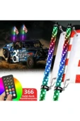 ASTRALED 1 Adet UTV ATV LED Kırbaç Spiral Anten APP KONTROL ve UZAKTAN KUMANDALI 120 cm - 1