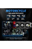 ASTRALED 1 ADET Metal Motosiklet 3 Led Lazer Sis Farı Kasa Baykuş Model Delici Beyaz Sarı Çift Renk - 4