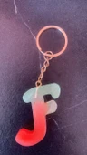Rengarenk F Harf Şekilli Gold Aksesuarlı Anahtarlık Epoksi El Yapımı Hediyelik thumbnail 8